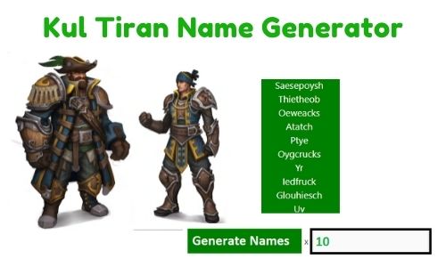 Kul Tiran Name Generator