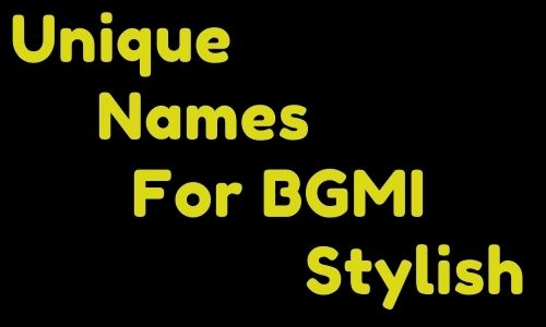 Unique Names For BGMI Stylish